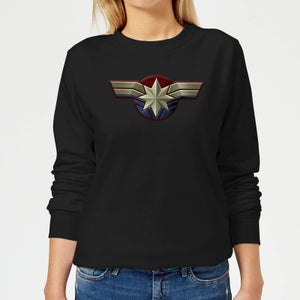 Captain Marvel Chest Emblem Women's Sweatshirt - Black