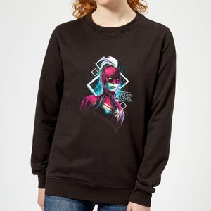 Captain Marvel Neon Warrior Women's Sweatshirt - Black