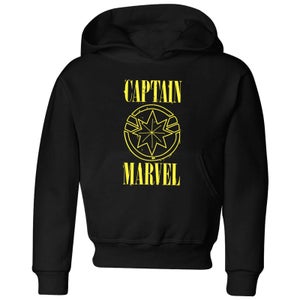 Captain Marvel Grunge Logo Kids' Hoodie - Black