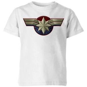 Captain Marvel Chest Emblem kinder t-shirt - Wit