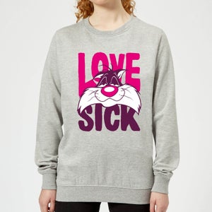 Looney Tunes Love Sick Sylvester Women's Sweatshirt - Grey