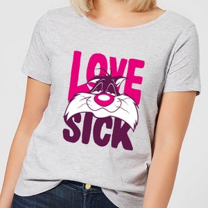 Camiseta Looney Tunes Love Sick Sylvester para mujer - Gris