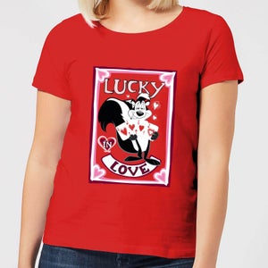 Looney Tunes Lucky In Love Pepe Le Pew Women's T-Shirt - Red