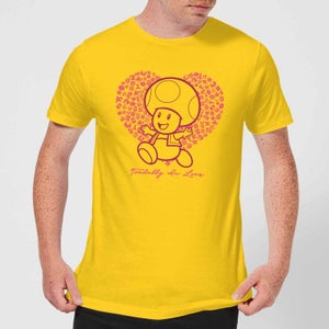 Super Mario Toadally In Love Men's T-Shirt - Yellow