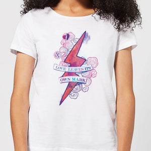Camiseta para mujer Love Leaves Its Own Mark de Harry Potter - Blanco