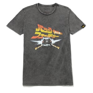 Global Legacy Back To The Future Electric Japan T-Shirt - Black Acid Wash