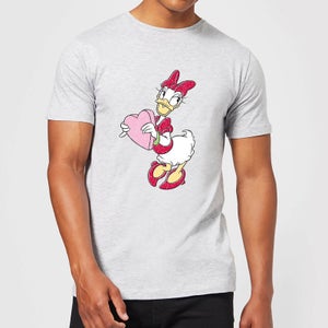Disney Daisy Duck Love Heart Men's T-Shirt - Grey