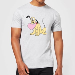 Disney Pluto Love Heart Men's T-Shirt - Grey