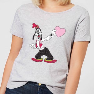 T-Shirt Disney Pippo Love Heart - Grigio - Donna