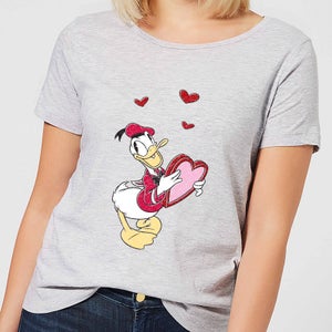 Disney Donald Duck Love Heart dames t-shirt - Grijs