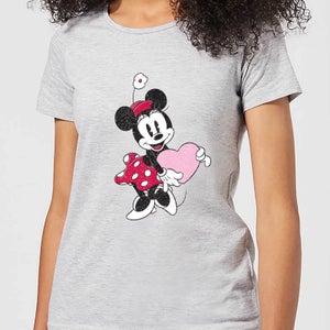 T-Shirt Disney Minnie Mouse Love Heart - Grigio - Donna