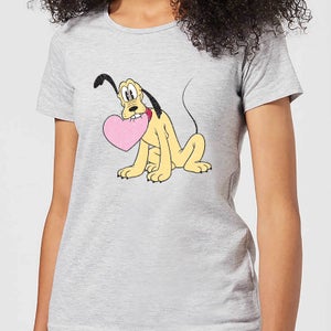 T-Shirt Disney Pluto Love Heart - Grigio - Donna
