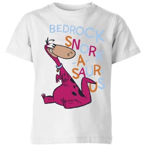 Camiseta para niños Flintstones Bedrock Snork-A-Saur-Us - Blanco