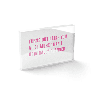 Turns Out I Like You A Lot More Than I Originally Planned Glass Block - 80mm x 60mm