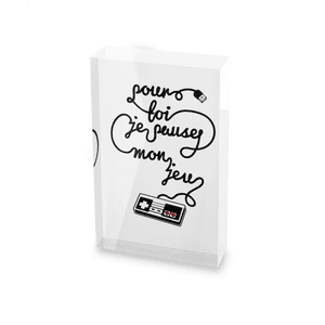 I'd Pause My Game For You - French Glass Block - 80mm x 60mm