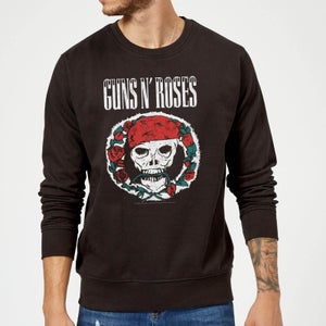 Guns N Roses Circle Skull Christmas Jumper - Black