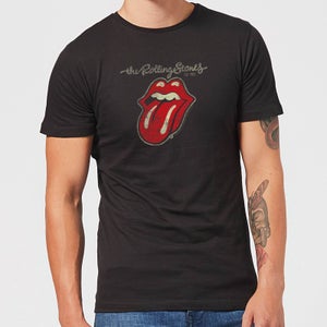 Rolling Stones Plastered Tongue Herren T-Shirt - Schwarz