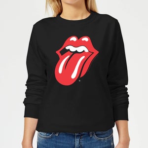 Rolling Stones Classic Tongue Damen Sweatshirt - Schwarz