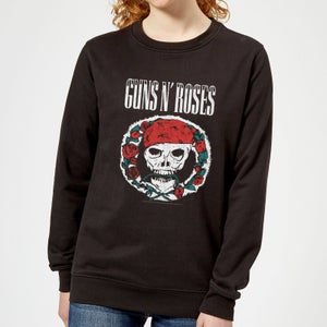 Guns N Roses Circle Skull Women's Christmas Jumper - Black