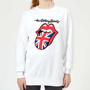 Rolling Stones UK Tongue Women's Sweatshirt - White