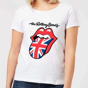 Rolling Stones UK Tongue Damen T-Shirt - Weiß