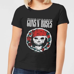 Guns N Roses Circle Skull Damen T-Shirt - Schwarz