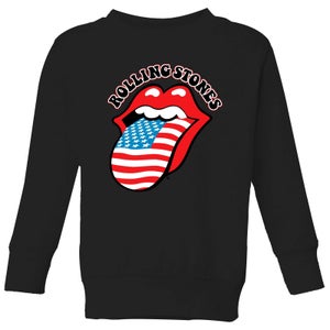 Rolling Stones US Flag Kinder Sweatshirt - Schwarz