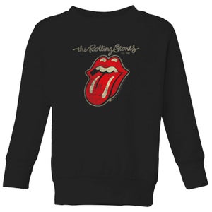 Rolling Stones Plastered Tongue Kinder Sweatshirt - Schwarz