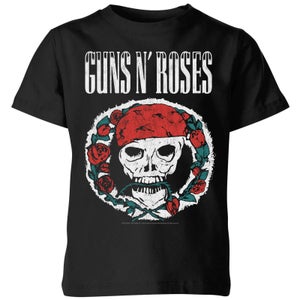 Guns N Roses Circle Skull Kinder T-Shirt - Schwarz