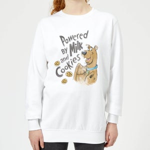 Scooby Doo Powered By Milk And Cookies Women's Sweatshirt - White