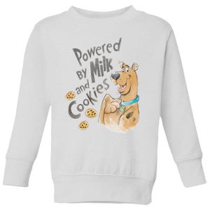 Scooby Doo Powered By Milk And Cookies Kids' Sweatshirt - White