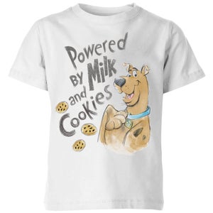 Scooby Doo Powered By Milk And Cookies Kids' T-Shirt - White