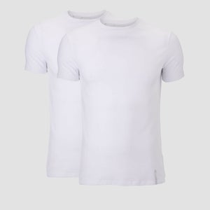 Κλασικό Διπλό Πακέτο Με Μπλούζες Luxe - Λευκό/Λευκό