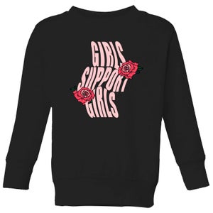 Girls Support Girls Kids' Sweatshirt - Black