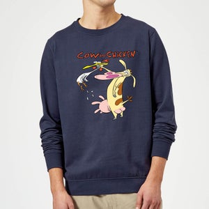 Cow and Chicken Characters Sweatshirt - Navy