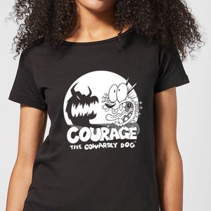 Camiseta The Cowardly Dog Spotlight para mujer de Courage - Negro