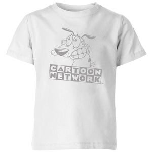 Courage The Cowardly Dog Outline Kids' T-Shirt - White