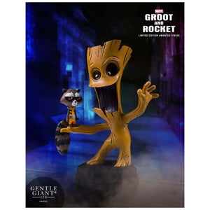 Gentle Giant Marvel Guardians of the Galaxy Marvel Animated Style Groot & Rocket Raccoon Statue - 10cm