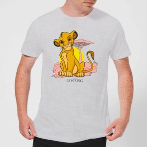 Disney Lion King Simba Pastel Men's T-Shirt - Grey
