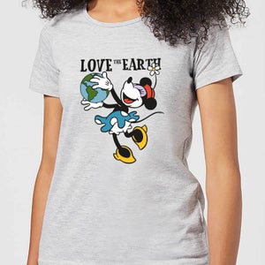 Disney Minnie Mouse Love The Earth Women's T-Shirt - Grey