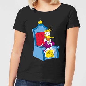 Disney King Donald Damen T-Shirt - Schwarz
