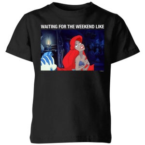 Disney Little Mermaid Weekend Wait Kinder T-Shirt - Schwarz