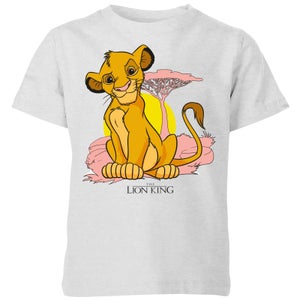 Camiseta para niño Lion King Simba Pastel Disney - Gris
