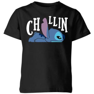 Disney Lilo And Stitch Chillin Kinder T-Shirt - Schwarz