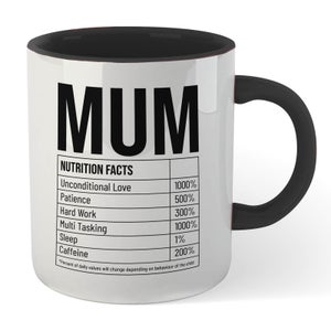 Mum Nutrition Facts Mug - White/Black