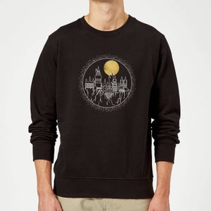 Harry Potter Hogwarts Castle Moon Sweatshirt - Black