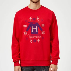 Harry Potter Christmas Sweater Felpa - Rosso