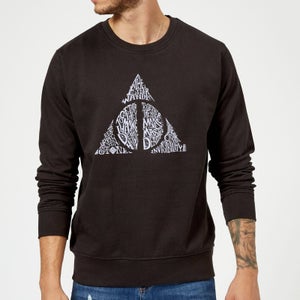 Harry Potter Deathly Hallows Text Sweatshirt - Black