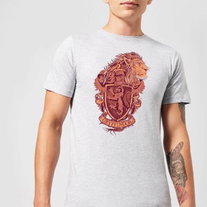 Harry Potter Gryffindor Drawn Crest Men's T-Shirt - Grey