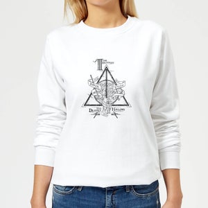 Harry Potter Three Dragons White Women's Sweatshirt - White